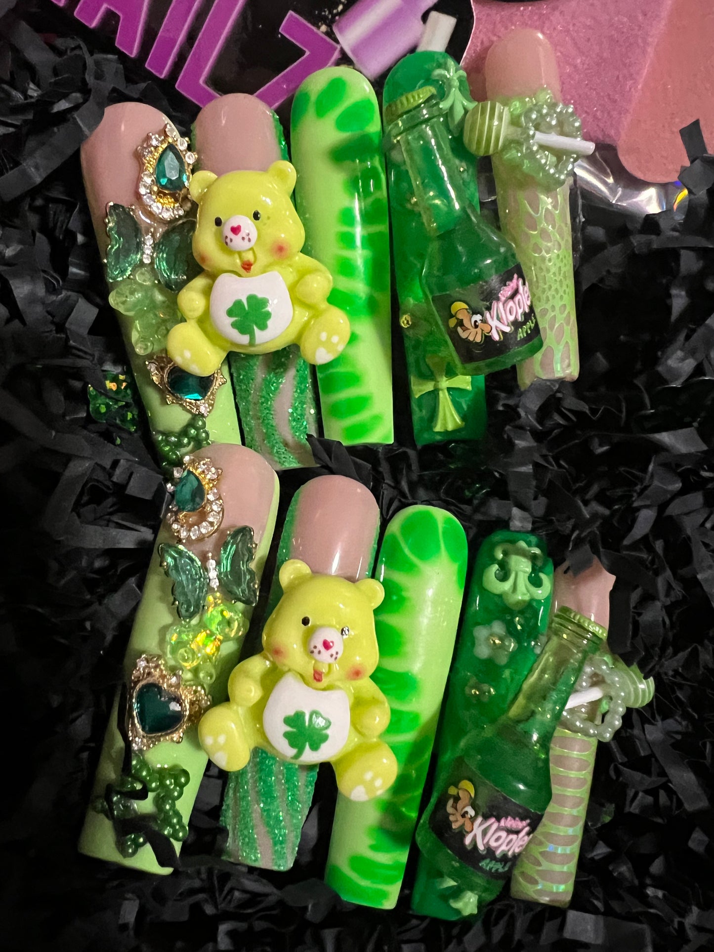 Care Bear 3XL Square All Out Green - PreszZ On Nailz!